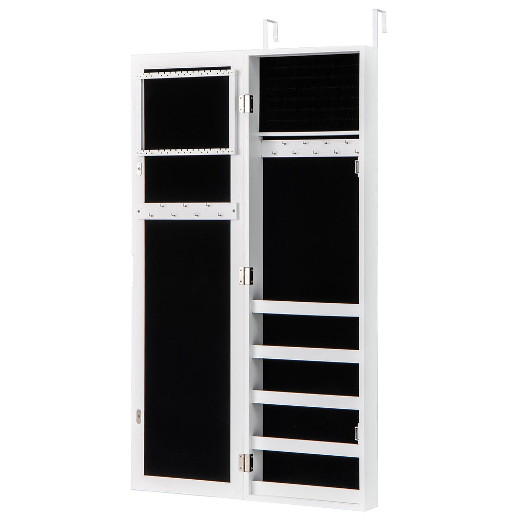 Door and Wall Mounted Armoire Jewelry Cabinet with Full-Length Mirror