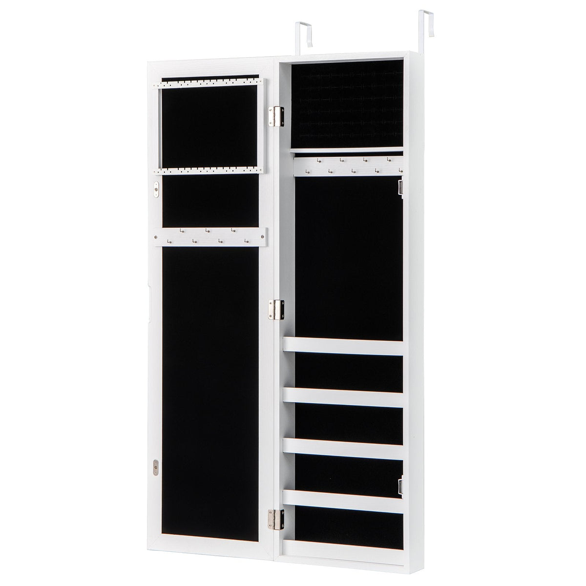 Door and Wall Mounted Armoire Jewelry Cabinet with Full-Length Mirror