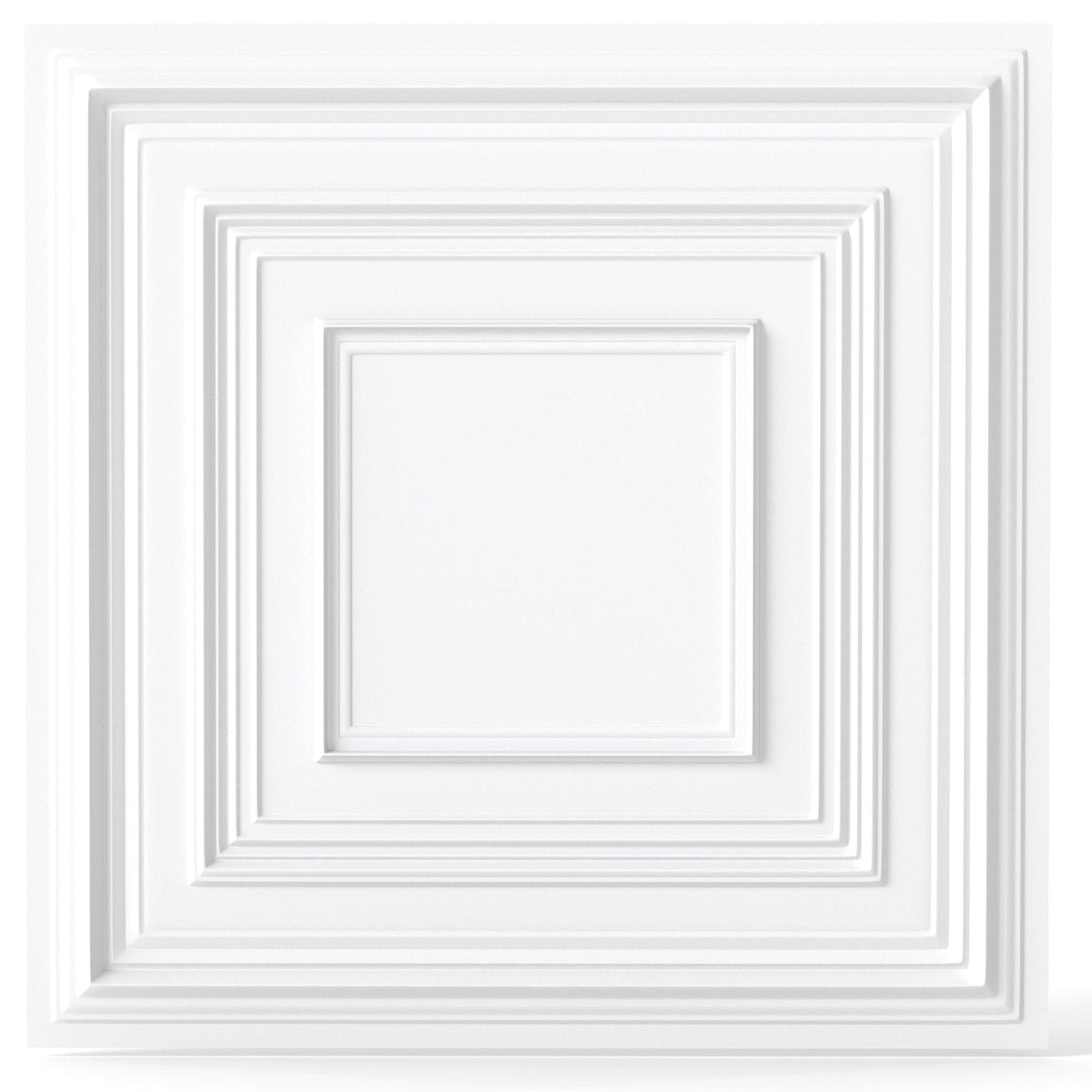 Drop Ceiling Tiles 24 inches x 24 inches PVC Ceiling Panels with 3D Decorative Patterns 12-Pack-White