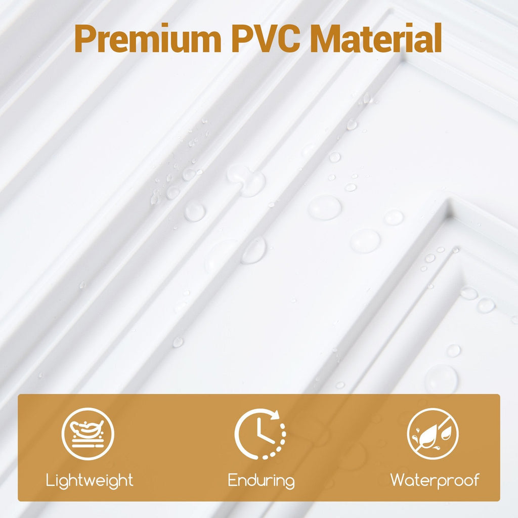 Drop Ceiling Tiles 24 inches x 24 inches PVC Ceiling Panels with 3D Decorative Patterns 12-Pack-White