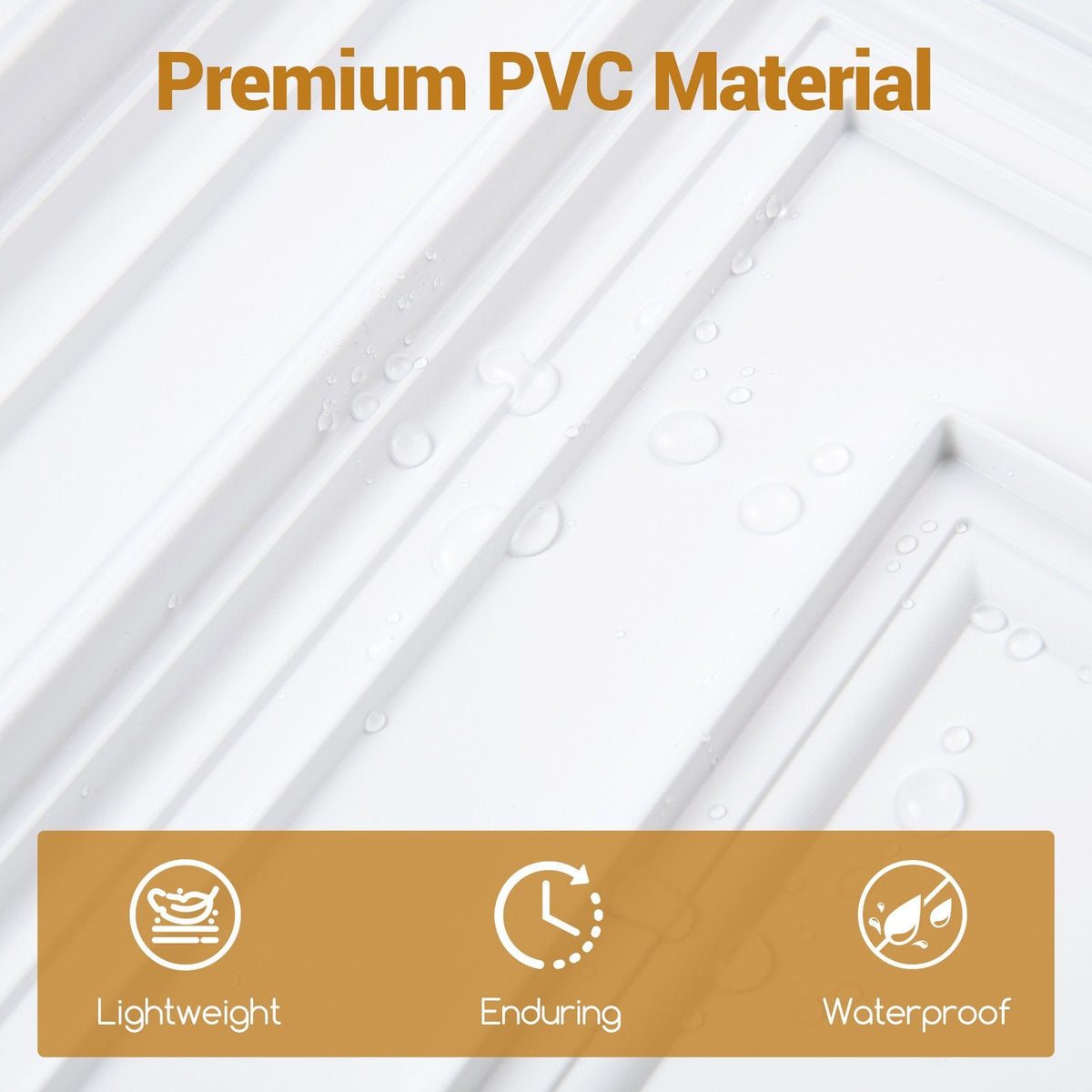 Drop Ceiling Tiles 24 inches x 24 inches PVC Ceiling Panels with 3D Decorative Patterns 12-Pack-White