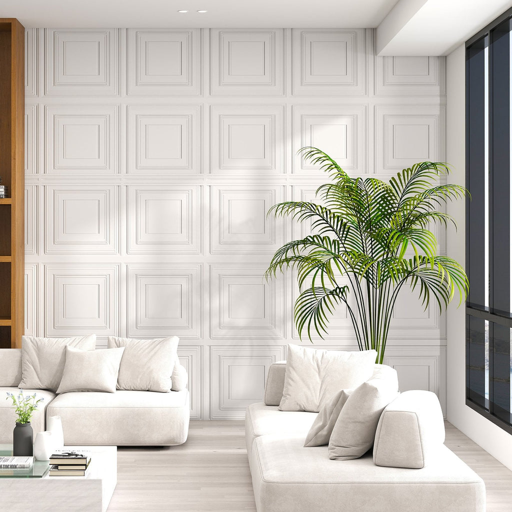 Drop Ceiling Tiles 24 inches x 24 inches PVC Ceiling Panels with 3D Decorative Patterns 12-Pack-White
