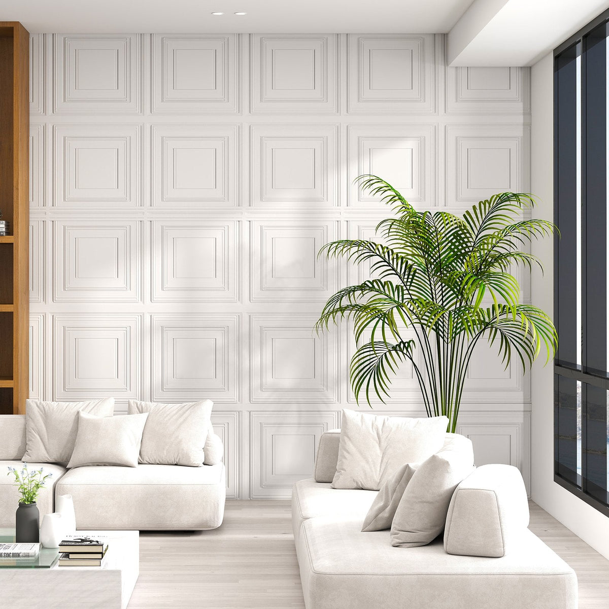 Drop Ceiling Tiles 24 inches x 24 inches PVC Ceiling Panels with 3D Decorative Patterns 12-Pack-White