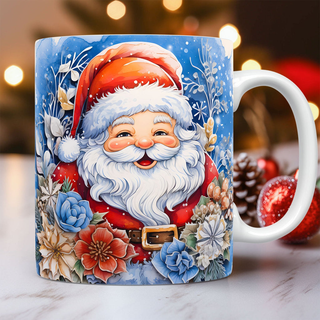 Creative 3D Christmas Ceramic Mug – Santa Claus Design