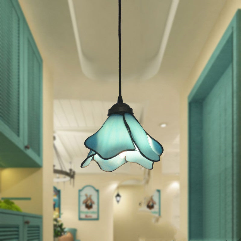 Tiffany-Style Retro Glass Pendant Chandelier