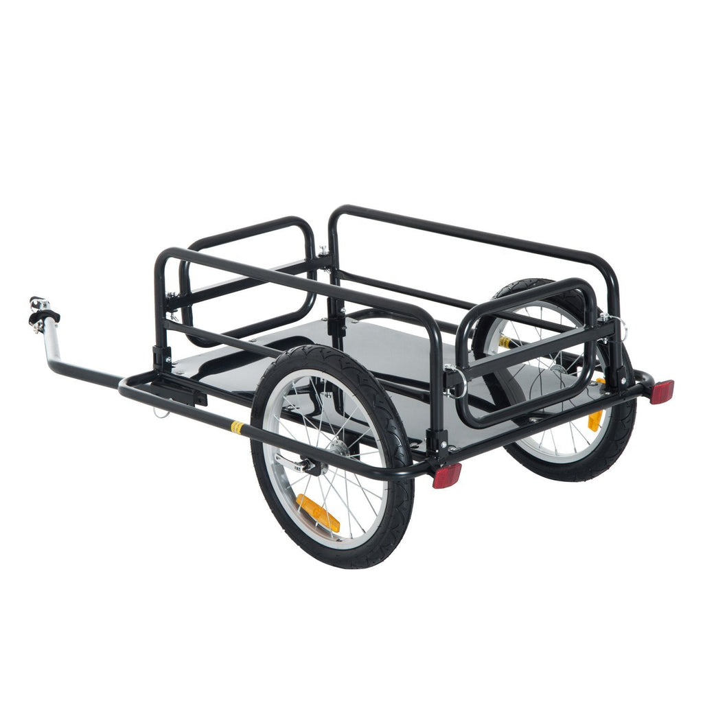 Folding Bicycle Cargo Trailer Wagon Utility Bike Cart Carrier Garden Patio Tool New