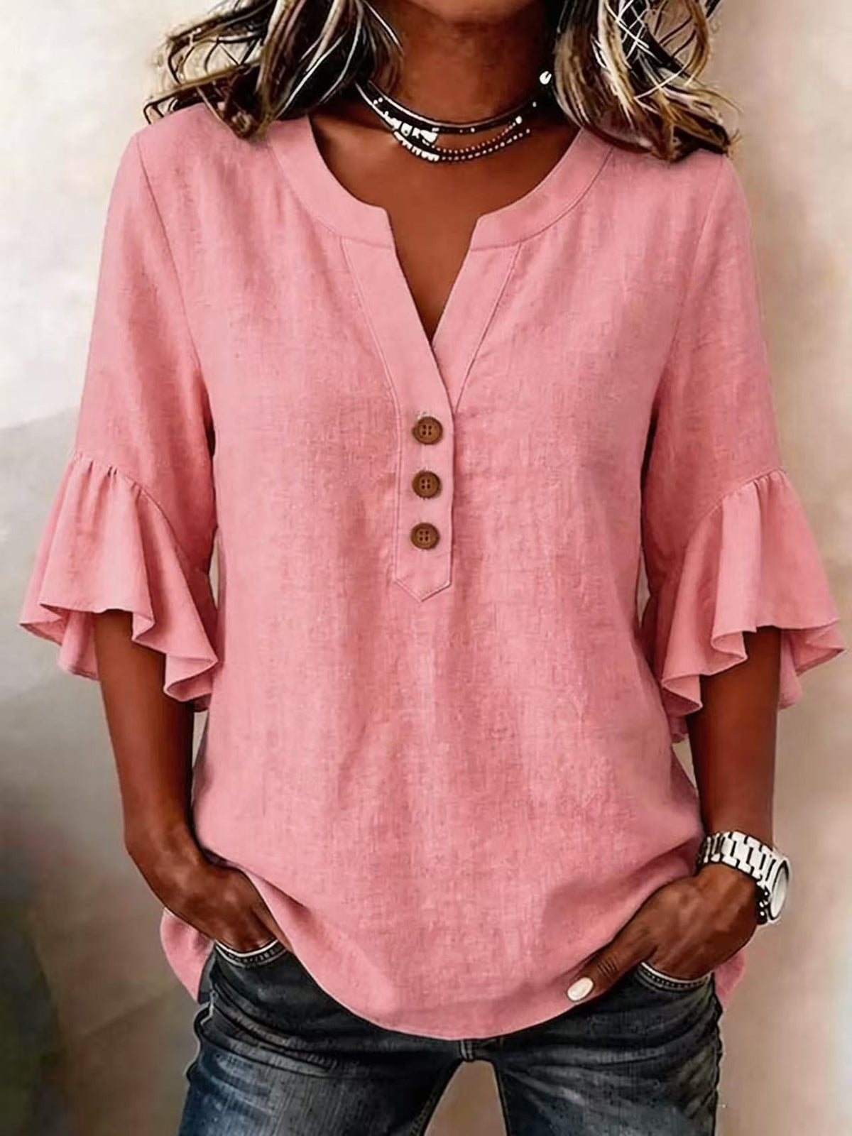 Solid Casual Loose Blouses For Women Fashion Summer Vintage Women's Oversized Shirts And Blouses Elegant Youth Female Tops