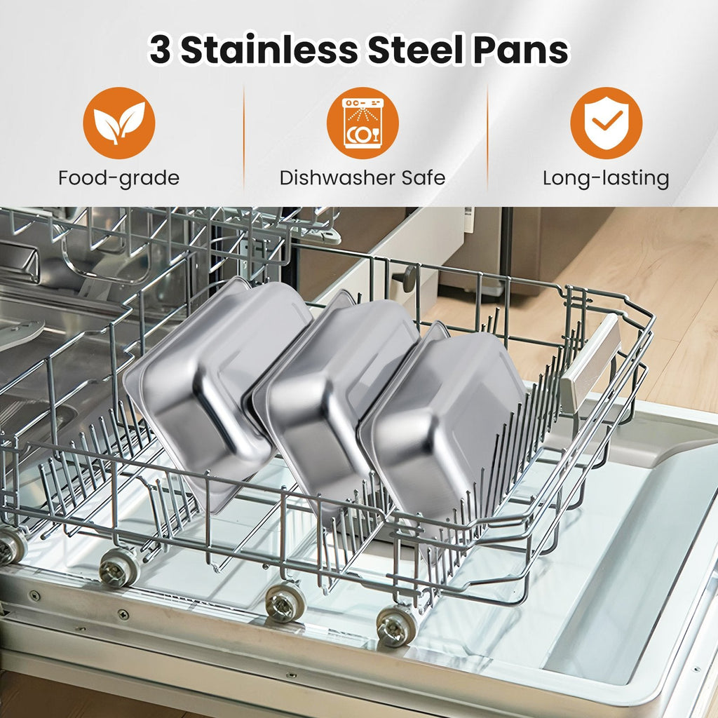 Electric Buffet Server Food Warmer with 3 Removable Trays