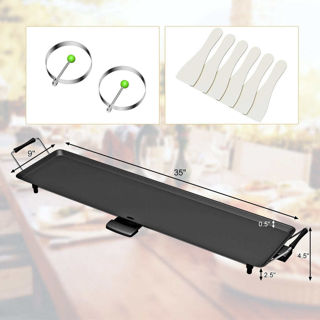 35 Inch Electric Griddle Teppanyaki Grill with Adjustable Temperature