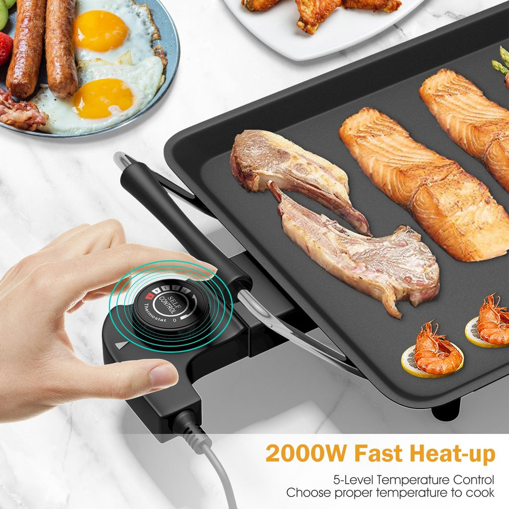 35 Inch Electric Griddle Teppanyaki Grill with Adjustable Temperature