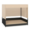 Elevated Wicker Dog House for Small to Medium Breeds-Black