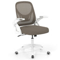 Ergonomic Computer Desk Chair with Lumbar Support and Flip-up Arms-Gray
