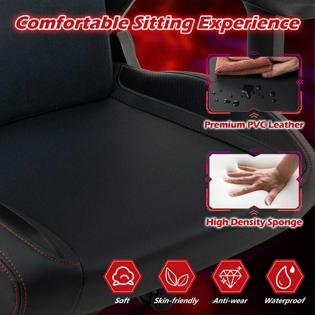 Ergonomic High Back Computer Chair with Magnetic Headrest and Lumbar Pillow-Black