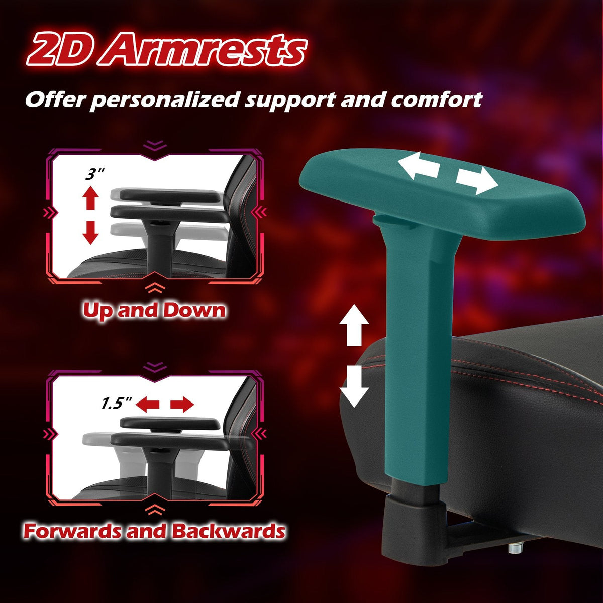 Ergonomic High Back Computer Chair with Magnetic Headrest and Lumbar Pillow-Black
