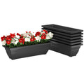 Black Rectangular Window Box Planters — 7-Pack, 23.2 Inch