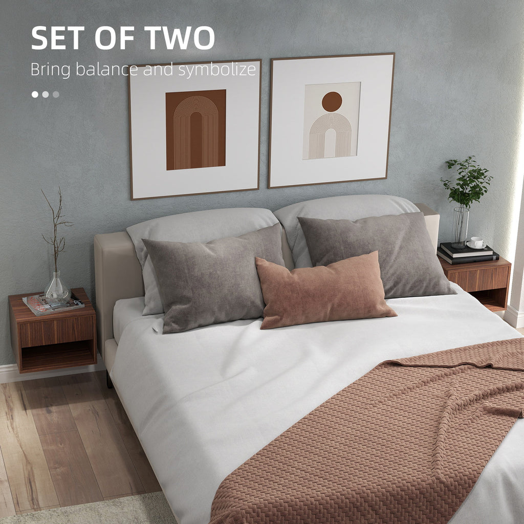 Floating Nightstand Set of 2, Wall Mounted Bedside Table with Drawer for Bedroom Black