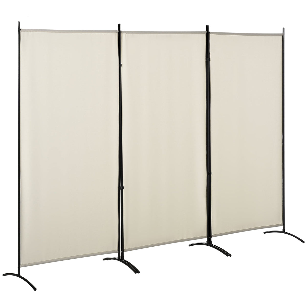 6' 3 Panel Room Divider, Double Hinged Folding Wall Divider, Indoor Privacy Screen for Home Office, Black