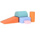 6 Piece Soft Play Equipment for Kids 6-72 Months, Orange and Blue