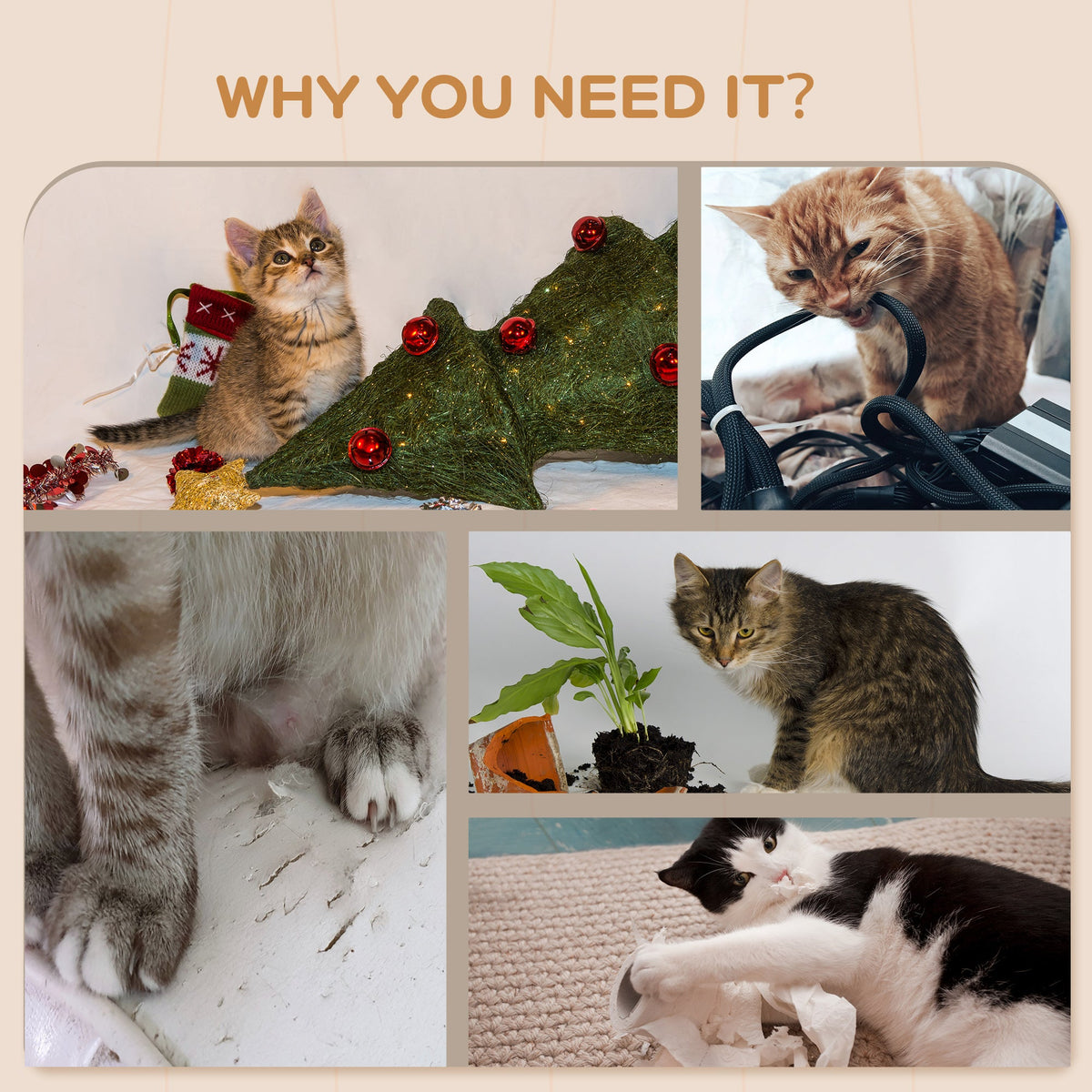 Cat Wall Shelves, 3PCs Cat Shelves with Hammock, Scratching Post, 3 Steps, Jumping Platforms, Wall Mounted Cat Climber, Grey