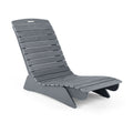 Contoured HDPE Lounge Chair for Poolside and Deck, 48 in, Dark Gray