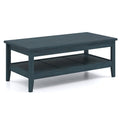Farmhouse Coffee Table Rustic Cocktail Center Table with Thickened Tabletop-Blue