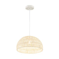 Farmhouse Rattan Pendant Lights with Adjustable Hanging Rope-Beige