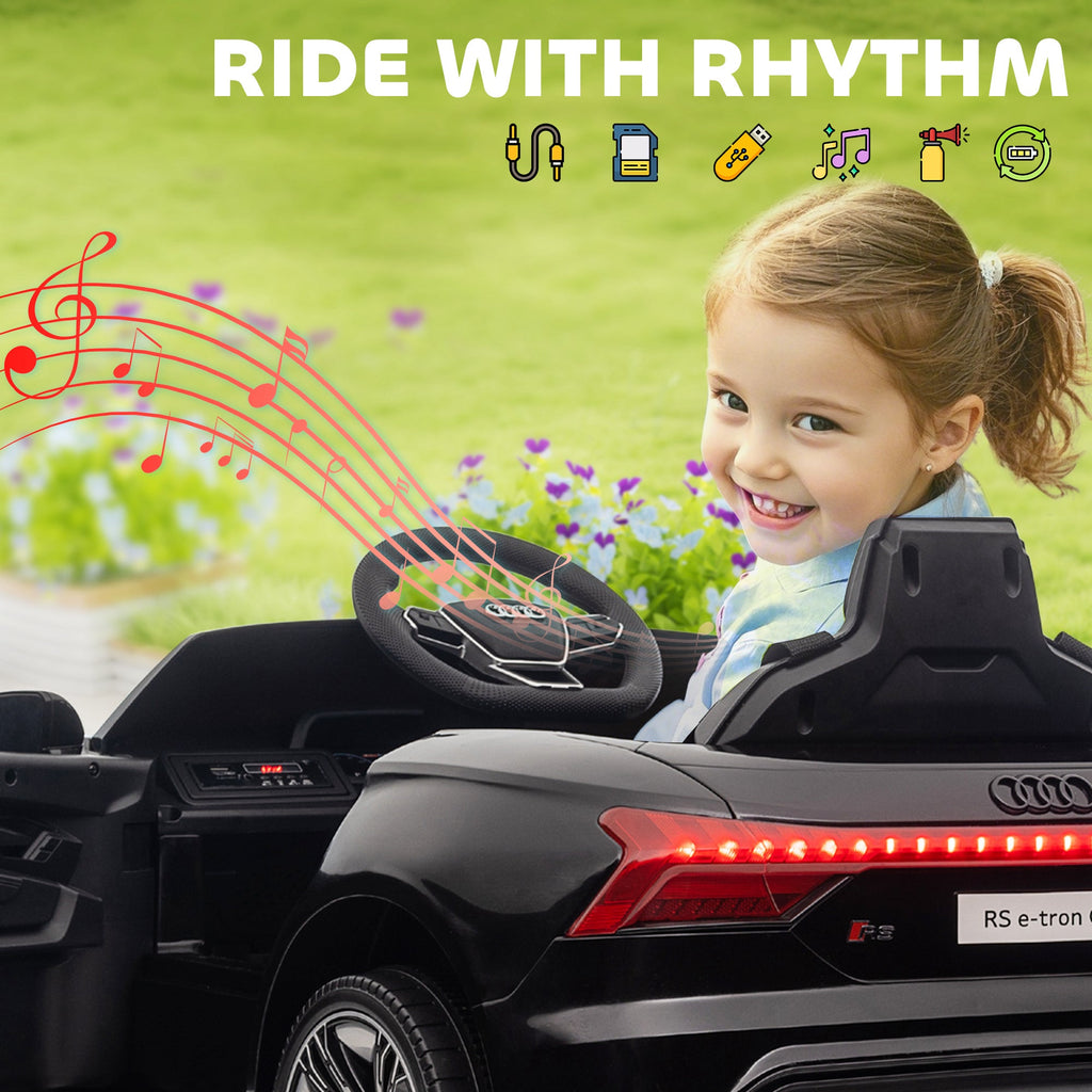 Ride-On Toy On Car with Remote Control, 12V 3.1 MPH Electric Ride for Kids w/ Suspension System, Horn Honking, Black