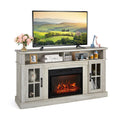 Fireplace TV Stand with 1400W Electric Fireplace-Gray