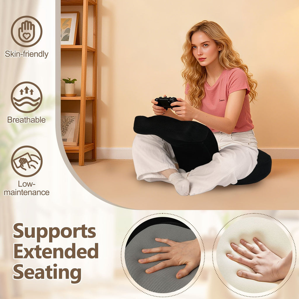 Floor Comfy Gaming Leisure Chair with Adjustable Headrest and Backrest-Gray