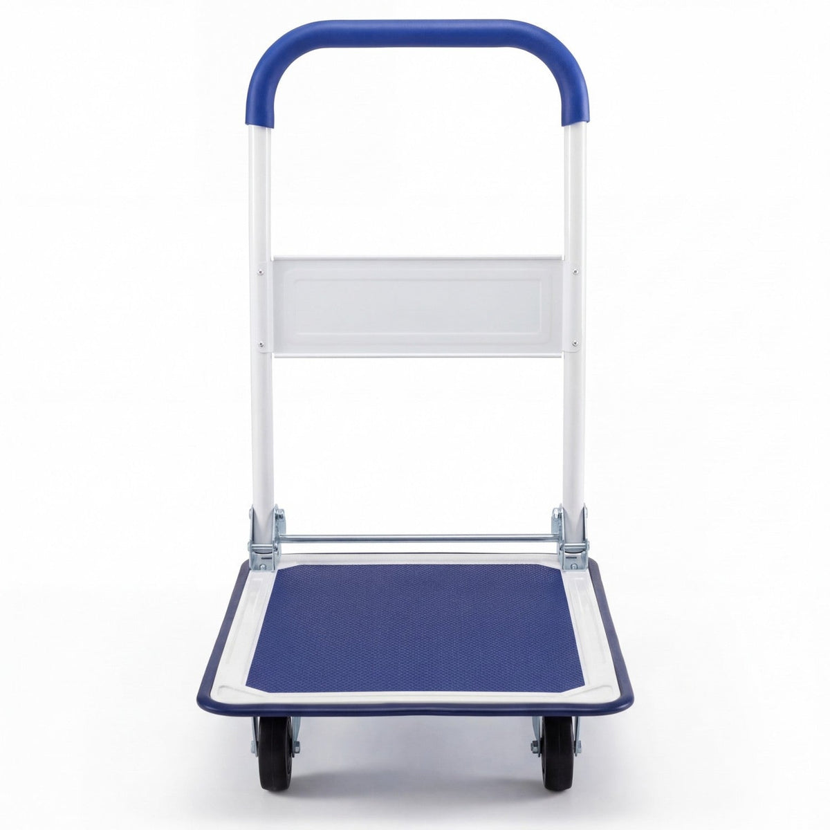 Folding Platform Hand Truck with Collapsible Bed & 4 Wheels for Moving Warehouse-Blue