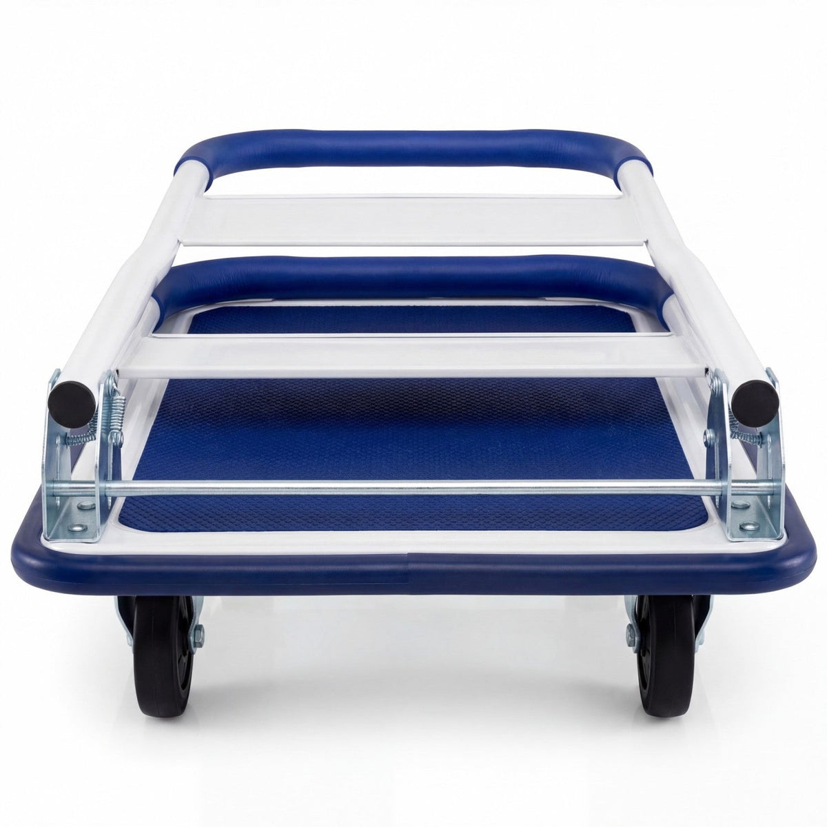 Folding Platform Hand Truck with Collapsible Bed & 4 Wheels for Moving Warehouse-Blue