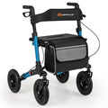 Folding Rollator Walker for Seniors with Seat for All Terrain-Navy