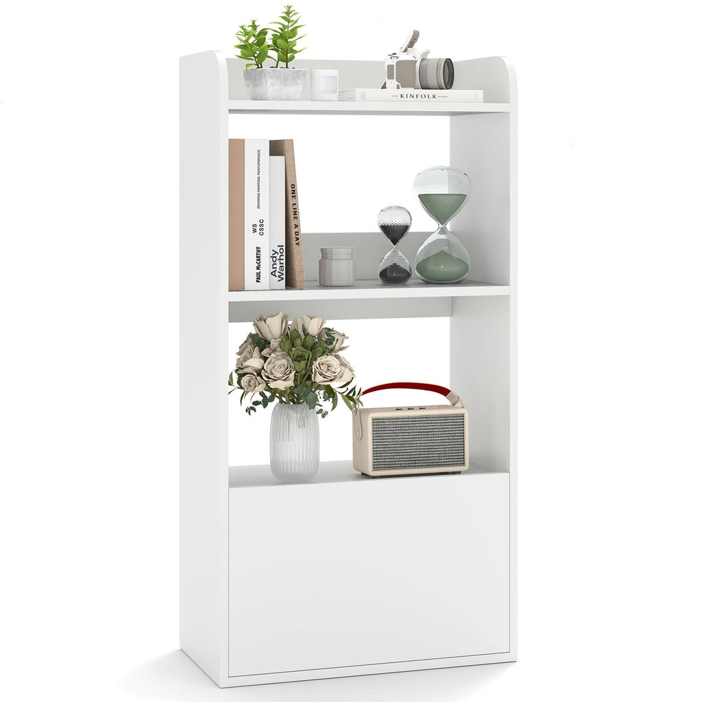 Freestanding Bookshelf with 3-Tier Open Shelf-White