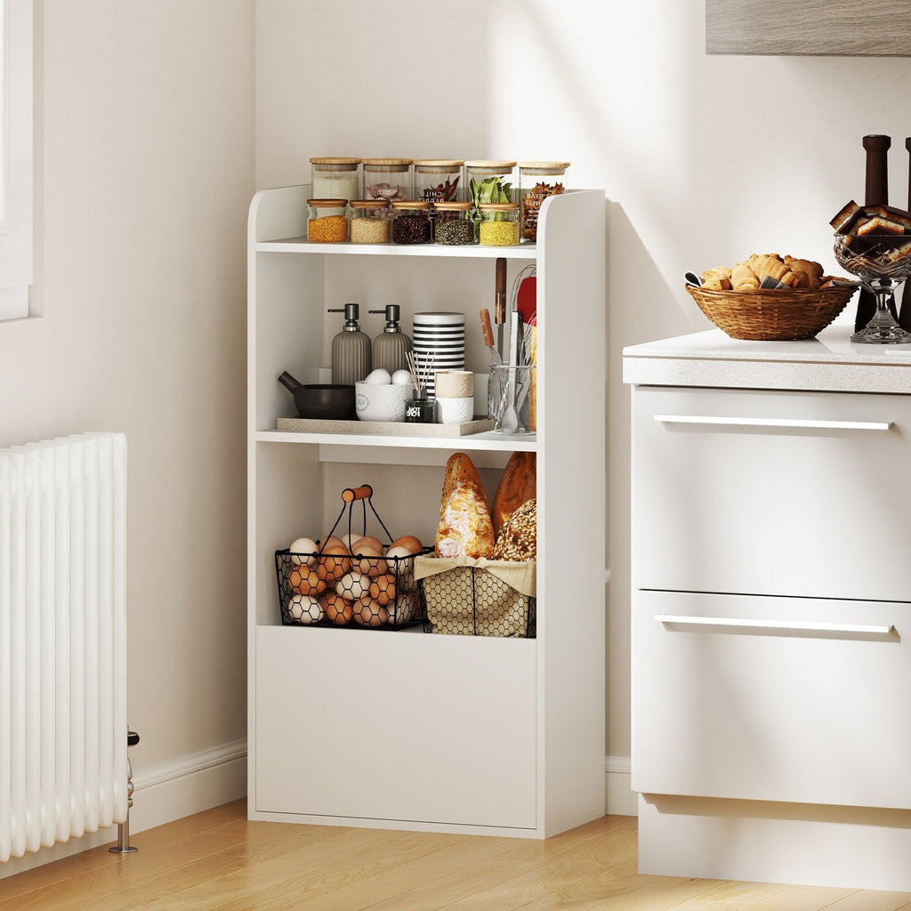 Freestanding Bookshelf with 3-Tier Open Shelf-White
