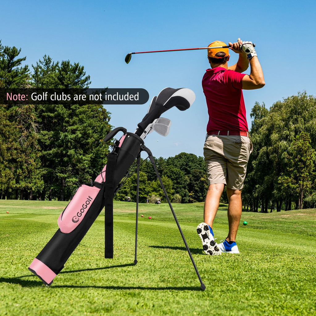 Golf Stand Bag Lightweight Golf Bag for The Driving Range-Pink