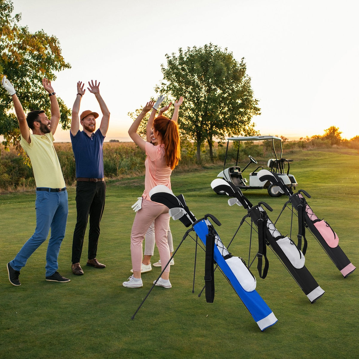 Golf Stand Bag Lightweight Golf Bag for The Driving Range-White