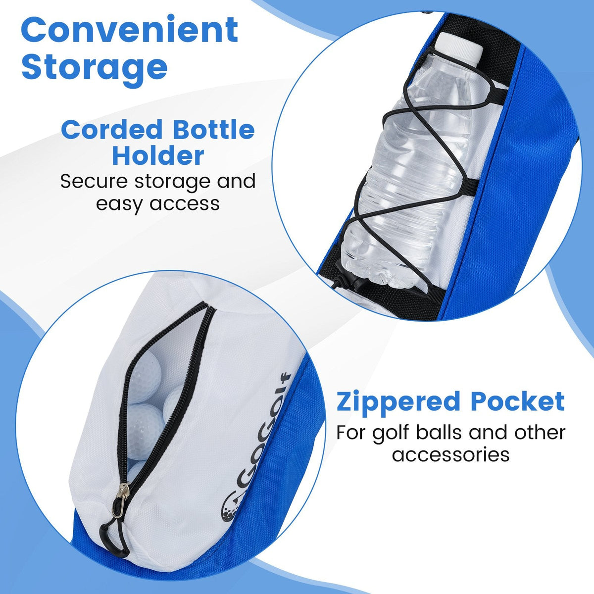 Golf Stand Bag Lightweight Golf Bag for The Driving Range-White