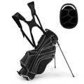 Golf Stand Cart Bag with 6-Way Divider Carry Pockets-Black