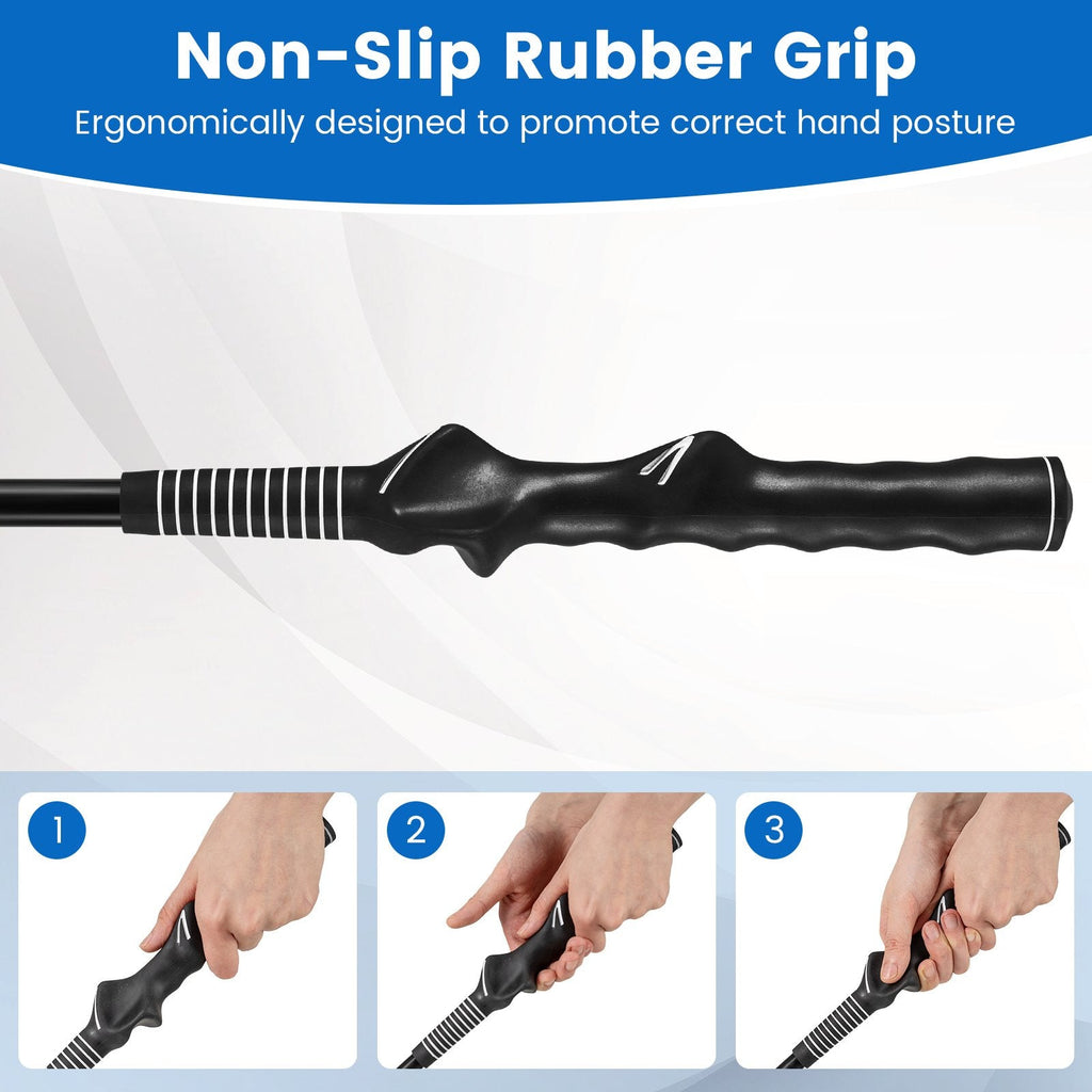 Golf Swing Trainer Click Stick Swing Training Aid for Speed Flexibility Balance-Black