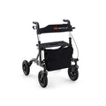 Height Adjustable Rollator Walker Foldable Rolling Walker with Seat for Seniors-Black