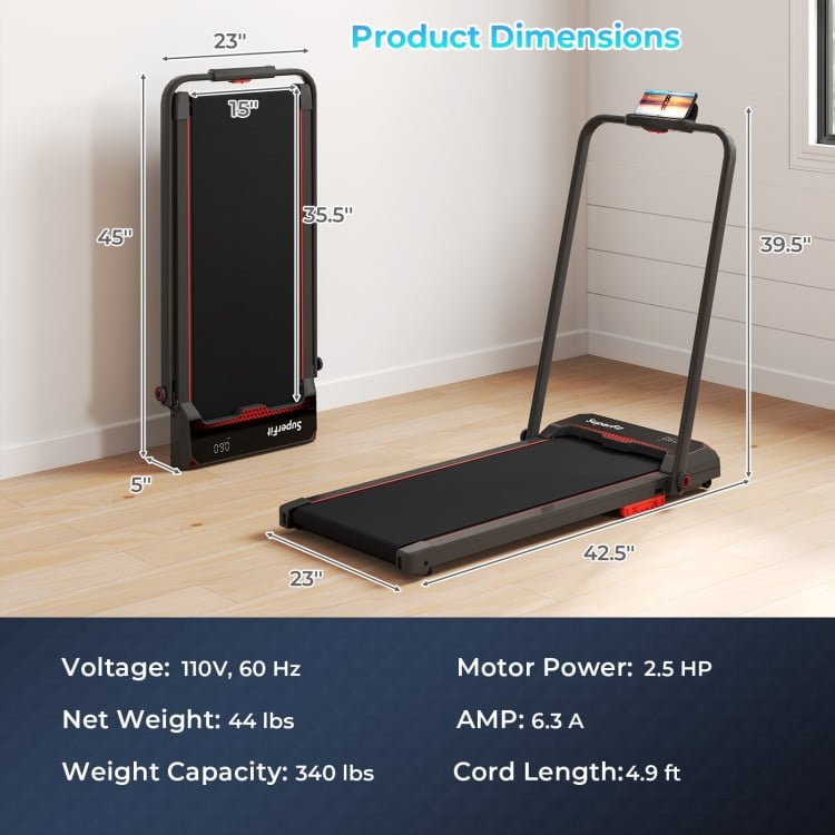 Home Fitness & Relaxation Set – 3 in 1 Folding Treadmill and Modern Accent Chair