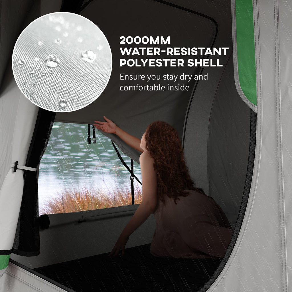 2000mm Waterproof SUV Tent, Car Tent with 3 Doors and Mesh Window, for 5-6 Person Camping Travel, Grey and Green