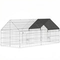 Metal Chicken Coop with UV-Resistant Cover for Hens, Rabbits, Ducks, Geese, 71" x 29.5" x 29.5", Black