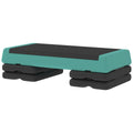 Adjustable Exercise Step Platform, 3-Level with Risers 4", 6", 8" Aerobic Stepper, 550lbs Weight Capacity, Green