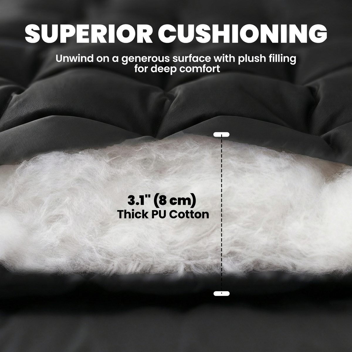 Sleeping Mat, Camping Mat Pad with Elastic Straps, Black