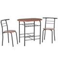 Dining Table Set of 3, 31.5" Kitchen Table and Chairs Set for 2 with Shelf, for Small Space, Dining Room, Living Room