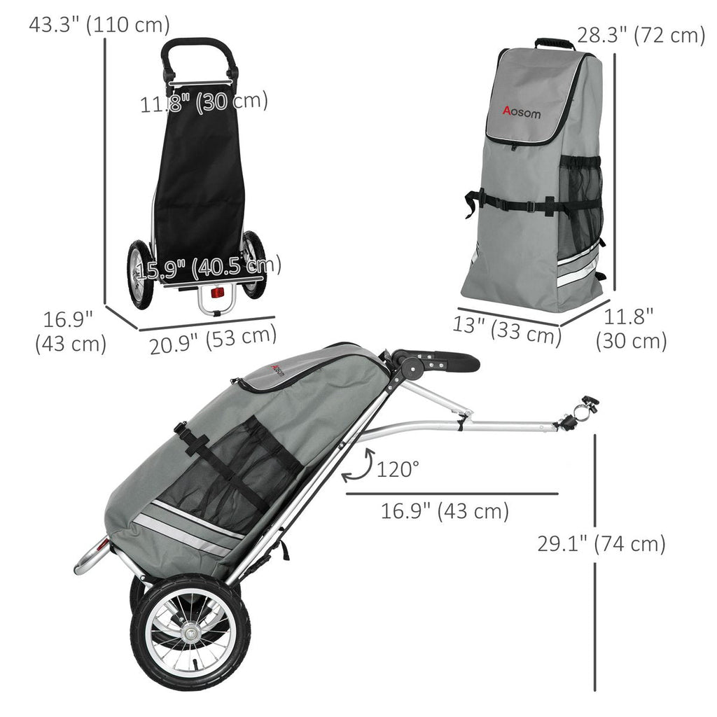 Bike Trailer, Bicycle Cargo Trailer with 12" Wheels, Reflective Strips, Outdoor Wagon Carrier with Aluminum Frame