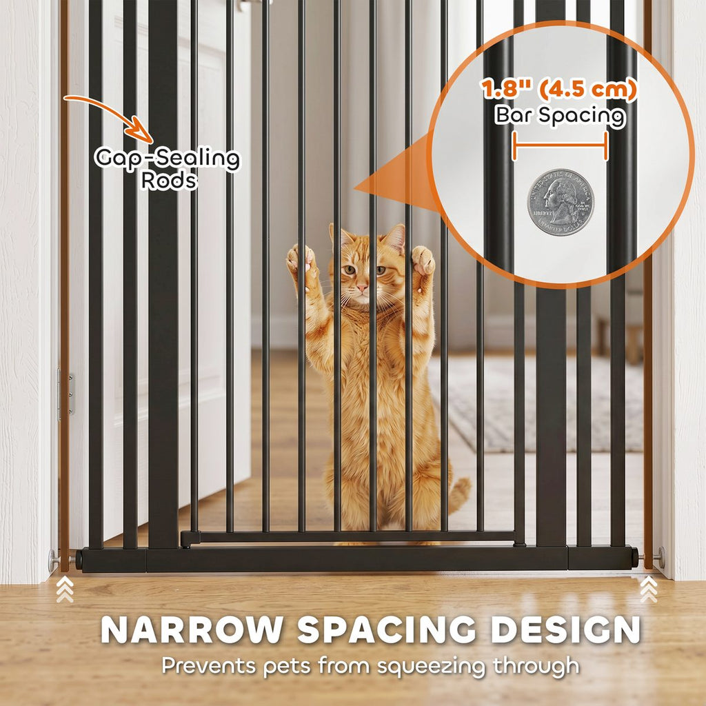 55" Extra Tall Pet Gate 30-41" Wide Adjustable Baby Gate Pressure Mounted for Doorways, Hallways, Stairs
