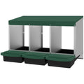 Chicken Nesting Boxes, 3 Compartment Metal Nesting Boxes for Chicken Coop, Egg Laying Boxes with Lid Cover