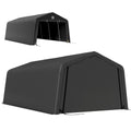 12' x 20' Portable Garage, Heavy Duty Carport Canopy with Ventilation Windows and Large Roll-up Door, Black
